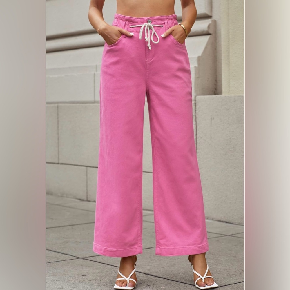 NWOT Paper bag style Wide-Leg Jeans